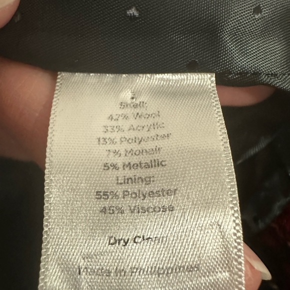 Talbots tweed red blue blazer with metallic detail gold buttons sz 10 gorgeous! - Picture 10 of 12